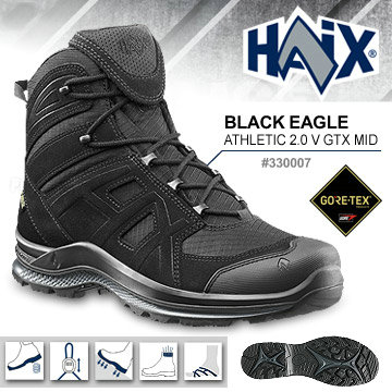 德国汉克斯HAIX ATHLETIC 中筒战术靴户外靴防水透气作战靴男鞋