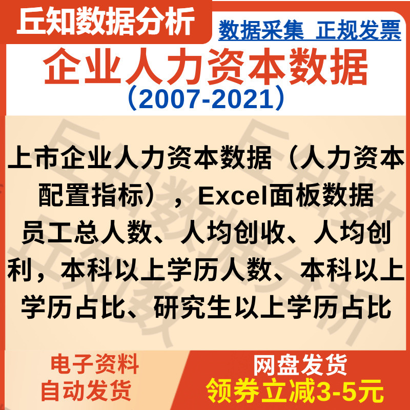 上市公司人力资本数据2007-20