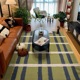 中古客厅地毯高级绿色格子复古沙发茶几垫家用卧室床边毯加厚免洗
