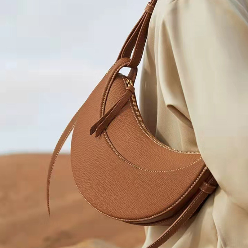 polene月牙包2021法国小众number10真皮女士腋下单肩斜挎马鞍包女