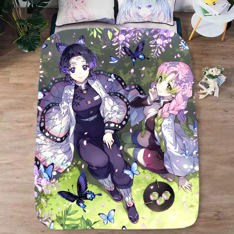 来图定制鬼灭之刃蝴蝶忍夏季空调被学生宿舍午睡天丝薄被子可水洗