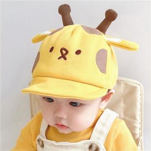 婴儿鸭舌帽子男宝宝夏款小月龄四67八个月一周岁儿童帽子春秋季天