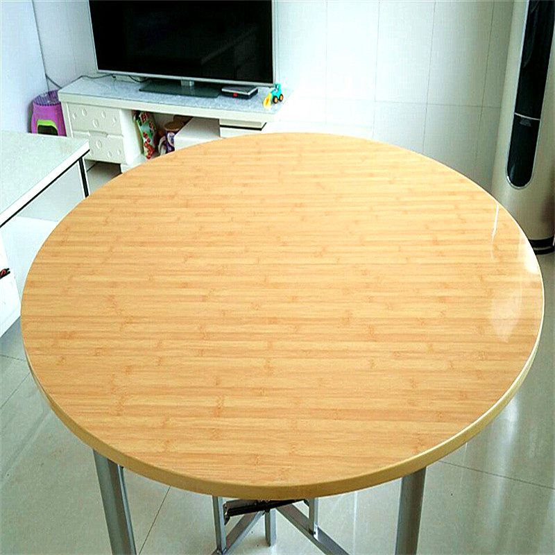 家用折叠圆桌子圆台面板实木圆形餐桌饭店大圆桌竹子圆桌面带转盘