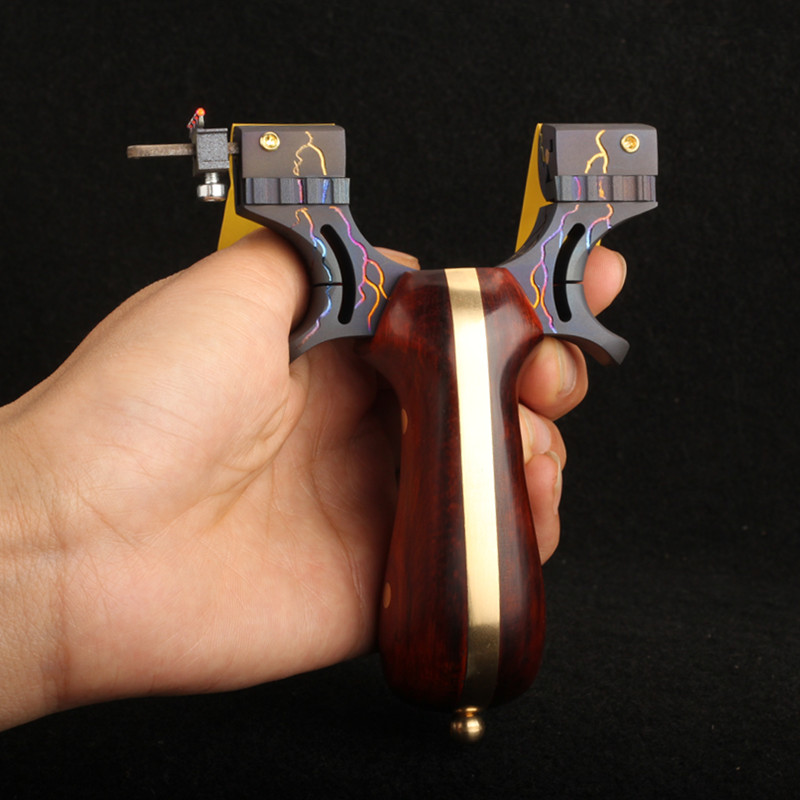 钛合金狼牙弹弓98k龙舌钛合金闪电纹扁皮高精度免绑tc21战龙飞镖射击