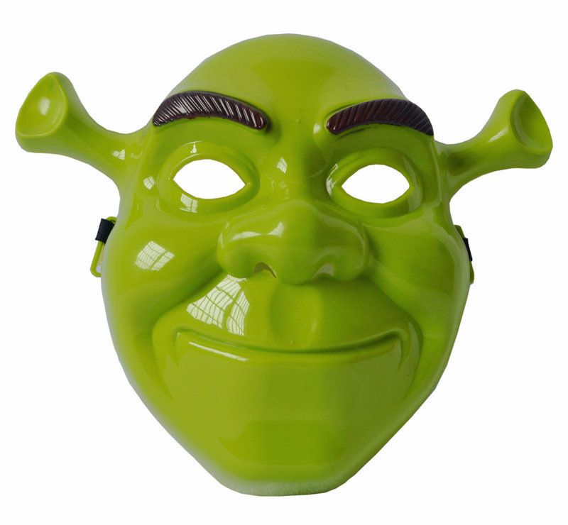 万圣节舞会派对面具史莱克面具卡通动漫面具绿色全脸面具cos面具