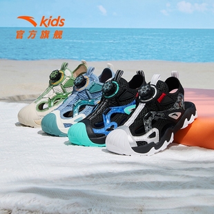 安踏儿童鞋沙滩鞋男童鞋子2024夏季新款包头凉鞋大网眼中大童鞋