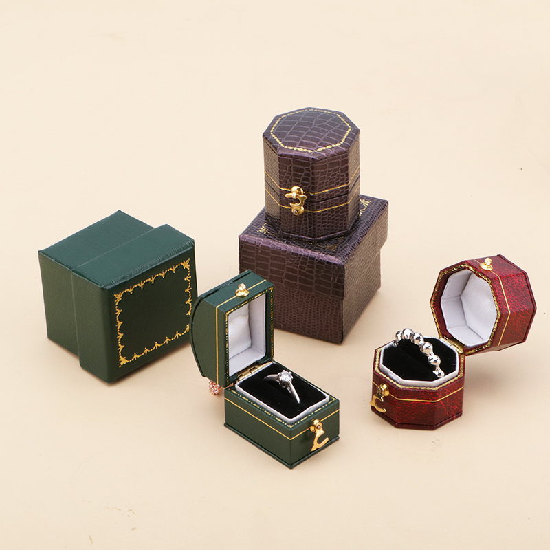 迷你戒指盒精致复古八角爱心创意古典求婚婚礼仪式珠宝拍照道具
