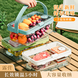 手提水果保鲜盒食品级便携出户外露营春游野餐移动小冰箱便当盒子