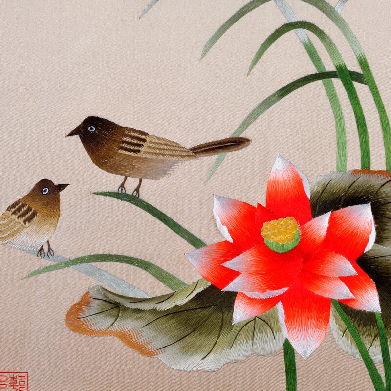 韩玉琴工作室 汴绣 宋代花鸟 - 拍卖
