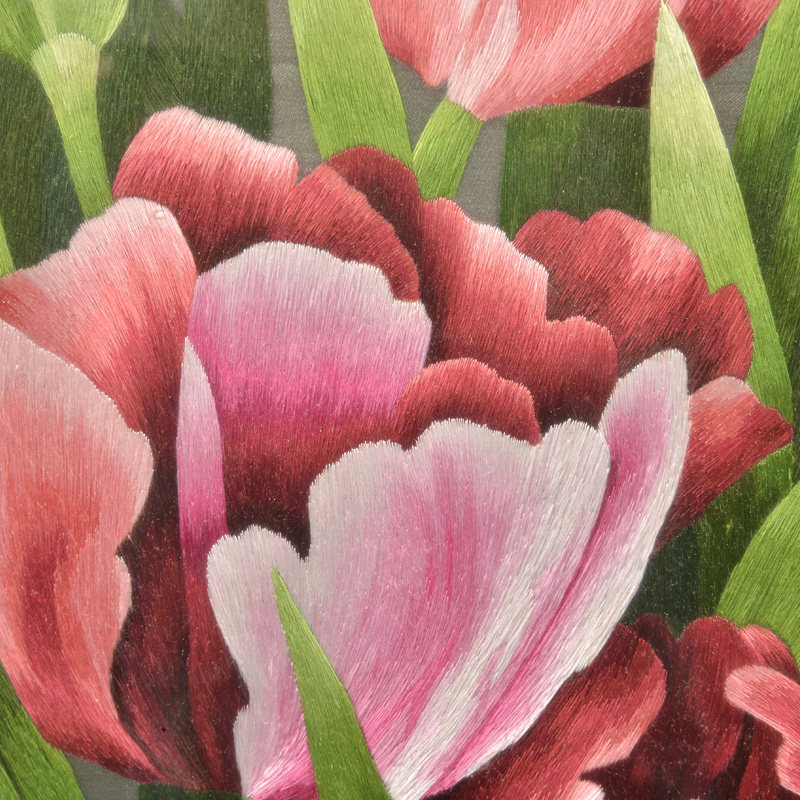 中国工美协会刺绣专委会委员韩玉琴 汴绣 郁金香