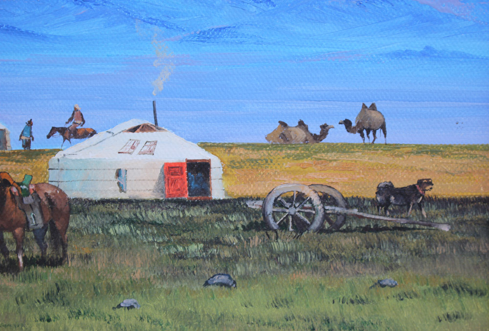 蒙古国《草原风景》鞑巴图孟克 原创