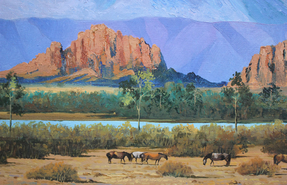 (蒙古)鞑巴图孟克《草原风景》 原创