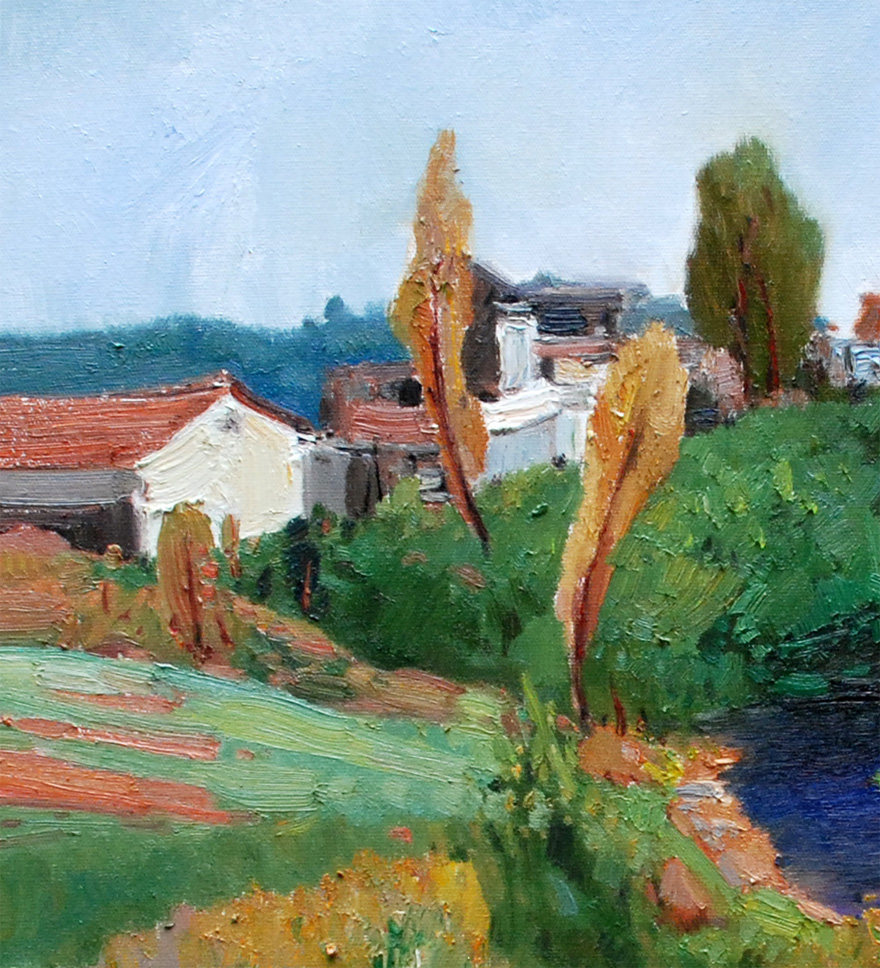 沈勇80*80《歙县郊外》