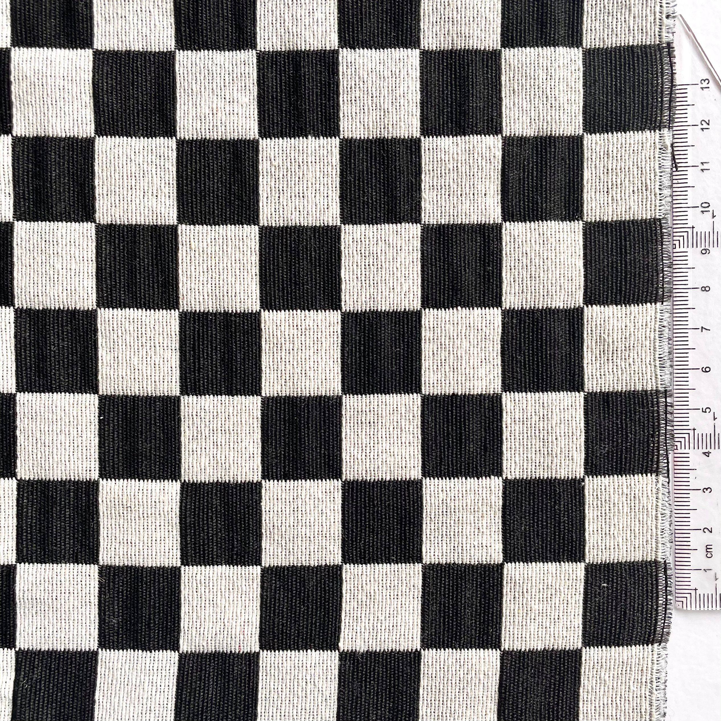 2米包邮 简约黑白格色织布 家居沙发盖布抱枕布 门帘桌布装饰布料