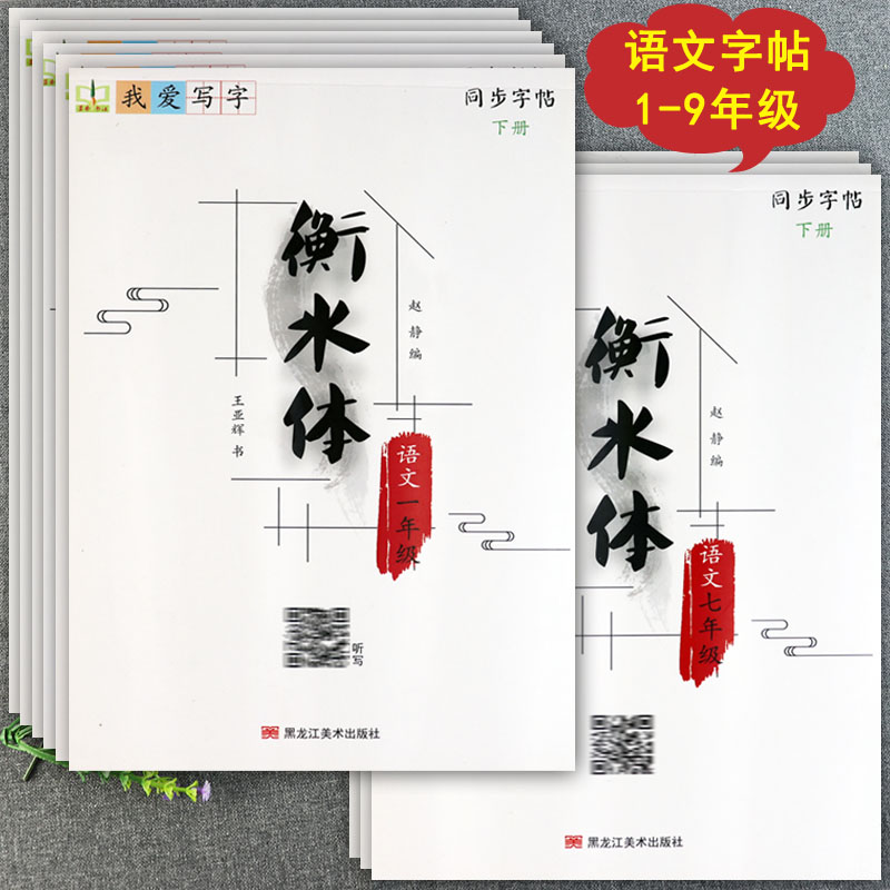 人教版一二三四五六年级下册同步练字帖我爱写字衡水体中文字帖小学生写字课课练随堂练字同步默写学霸同步写字课1-6年级下册临摹