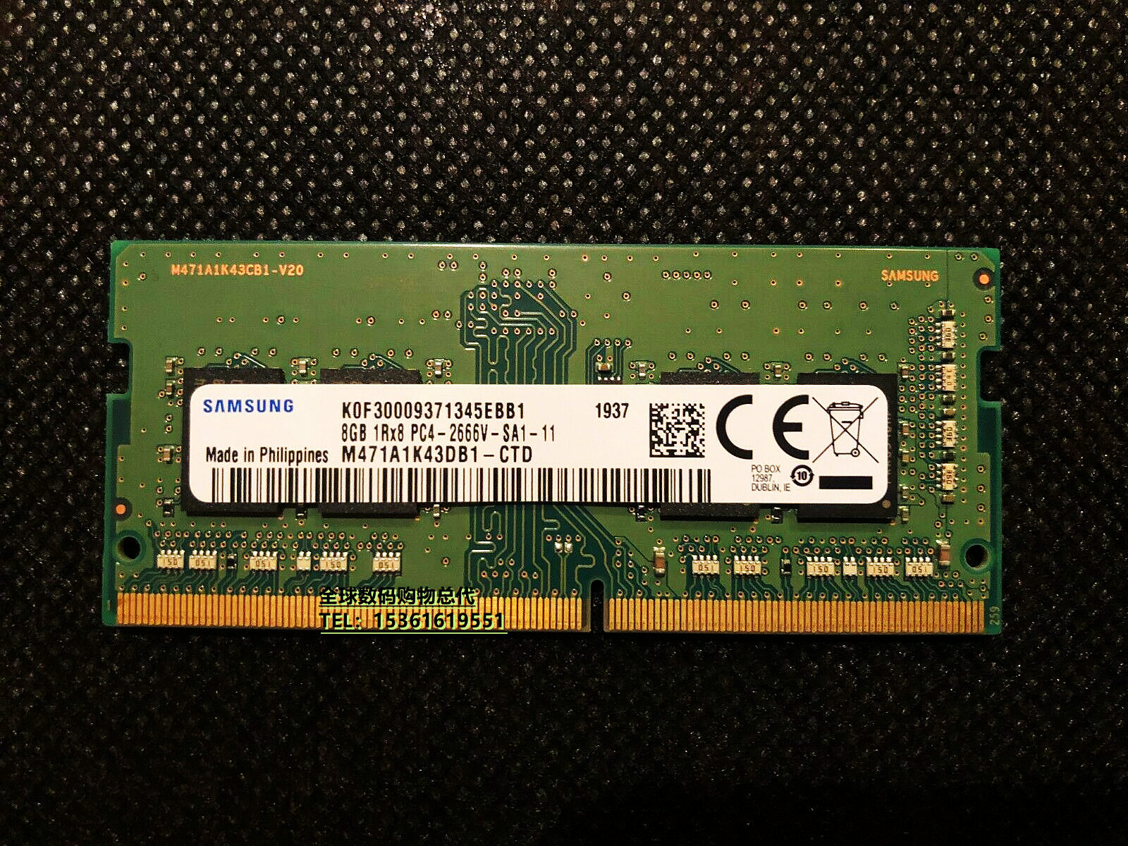 全新新三星8g1rx8pc4-2666vddr4笔记本内存条m471a1k43db1-ctd内存
