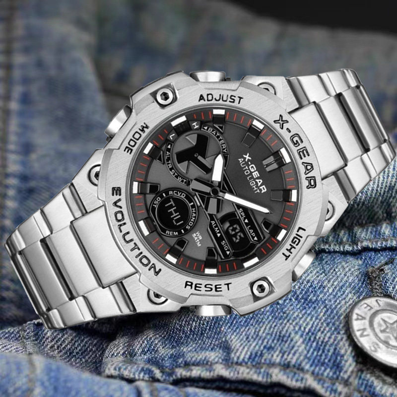 x-gear钢铁之心手表男款户外运动防水太阳能男士潮流机芯国产腕表