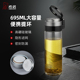 希诺玻璃杯单层加厚过滤泡茶杯男士大容量车载户外运动便携水杯子