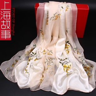 上海故事母亲节礼物送婆婆长辈妈妈奶奶老年人实用生日礼品丝巾