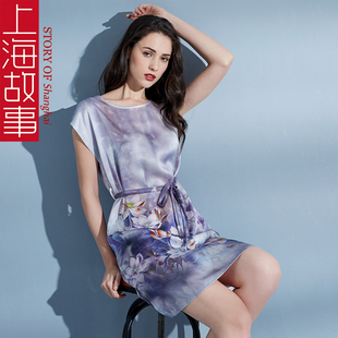 上海故事真丝睡衣性感女款夏季短袖女士新款可外穿薄款高级感睡裙