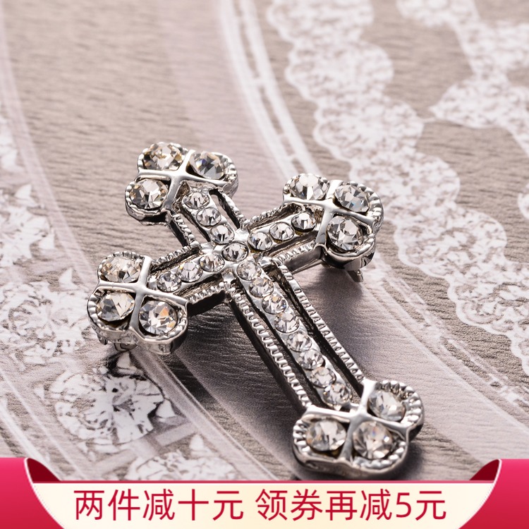 Japan and South Korea Full bore Cross brooch shirt Pin Suit corsage Chest badge Personalized badge medal With accessoriesin the Accessories/Fashion Jewelry, Brooch category - from Buy2taobao.com to provide professional Taobao agent buy service