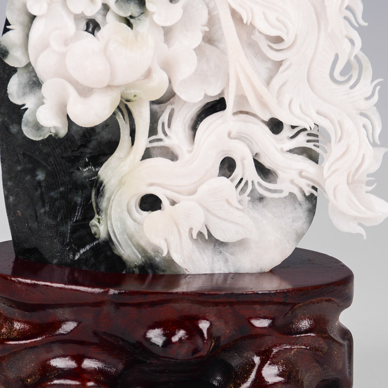 【源头好货-镇平】【凤凰戏牡丹】940g 玉雕大师仵楚英作品