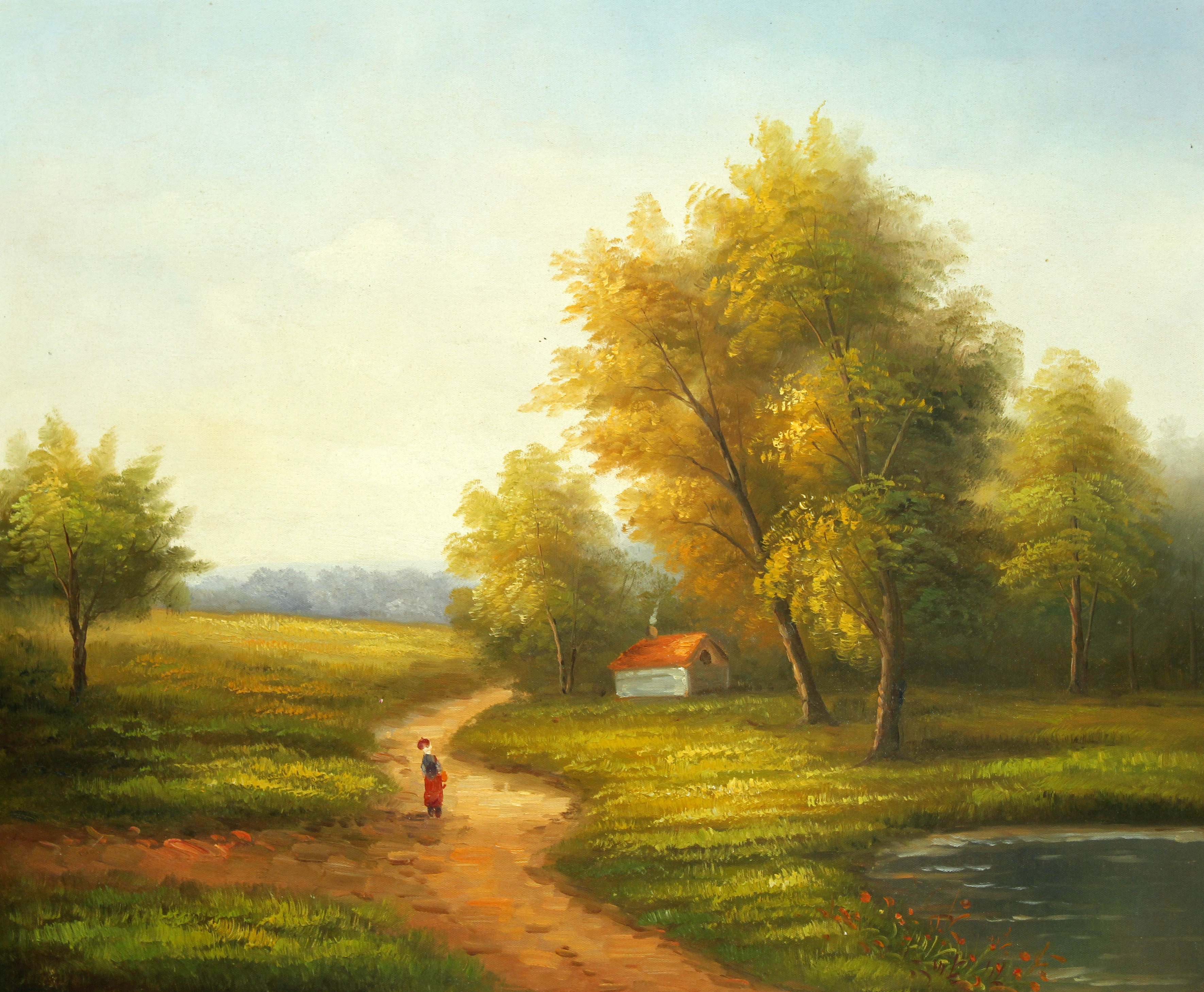 苗壮油画作品《郊外》