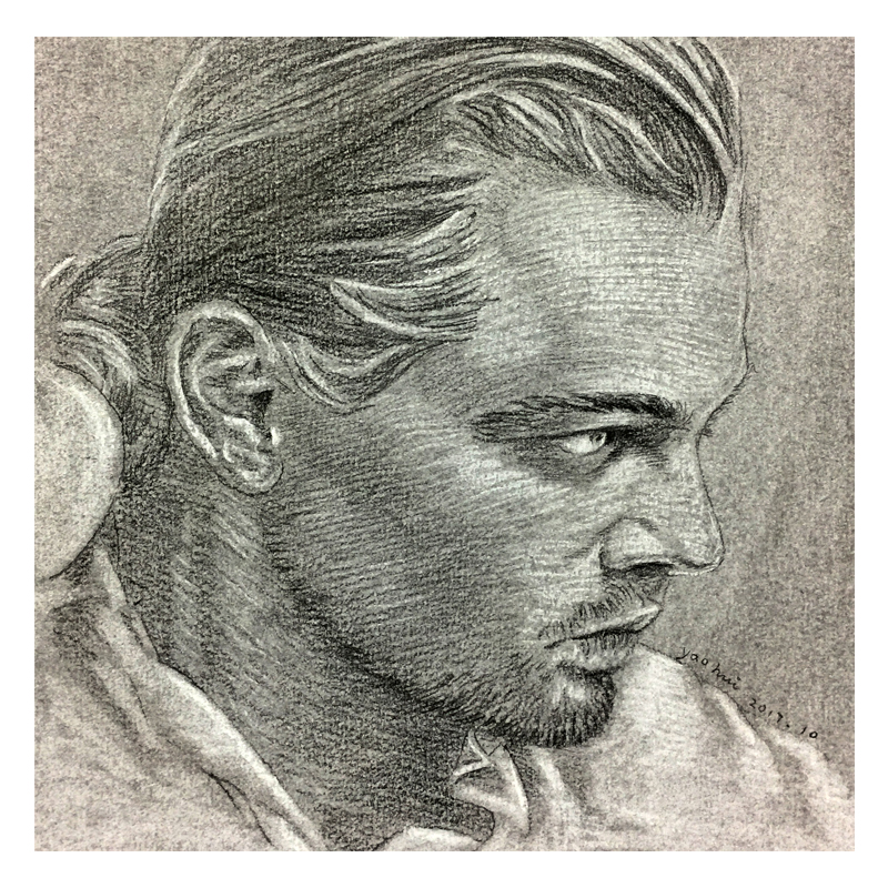 姚慧精微粉画《了不起的盖茨比》有装裱(有作画过程)