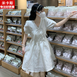 新中式盘扣改良旗袍连衣裙女大童夏季大码宽松显瘦中长款娃娃裙子