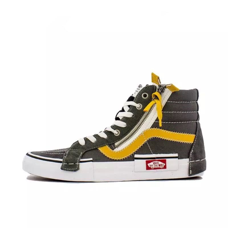 vans范斯sk8-hi cap黑白 灰黄 解构拉链男女高帮板鞋 vn0a3wm16bt
