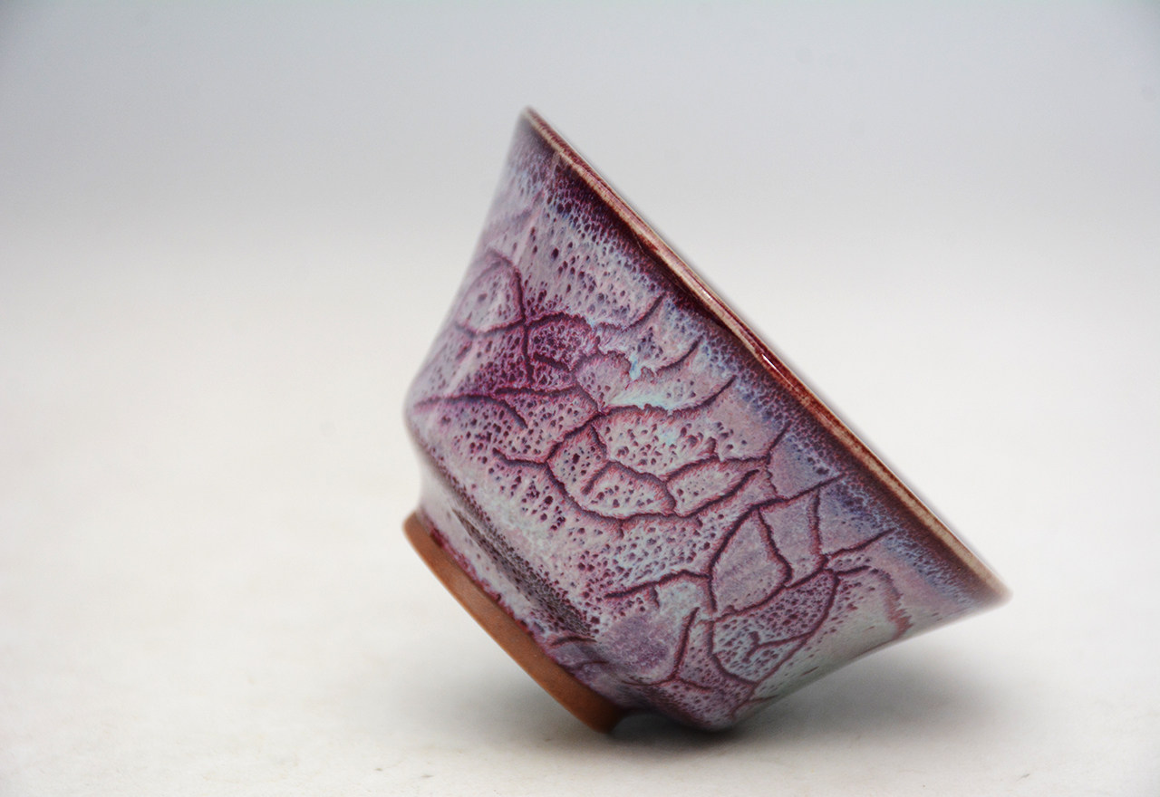 钧瓷品茗杯 蚯蚓走泥纹(手拉坯)苗幸伟 河南省陶瓷艺术大师