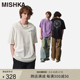 MISHKA2024夏季新品宽松休闲纯棉高端轻奢潮牌圆领男士短袖t恤