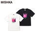 MISHKA美式潮牌2024新款夏季白色百搭宽松显瘦上衣纯棉短袖t恤女