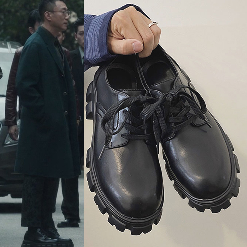 ashion行男的优惠券大全—扫黑风暴孙红雷同款皮鞋大头李成阳男厚底