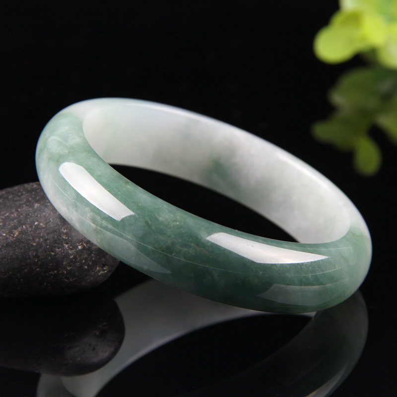 老坑糯种油青翡翠手镯 圈口内径58mm 62.43g 20107