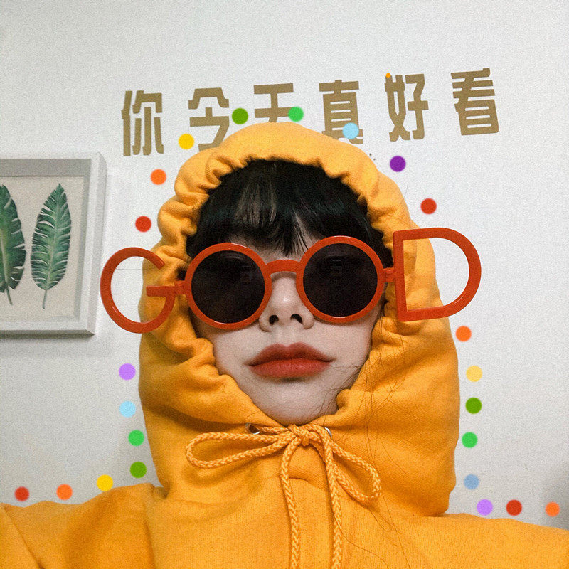 good翻盖眼镜少女可爱拍照搞怪墨镜情侣闺蜜聚会沙雕抖音太阳镜