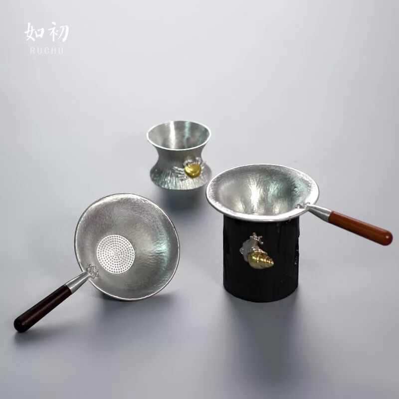 纯锡 茶漏茶滤过滤网功夫茶具滤茶器风炉茶具功夫配件 茶具配件