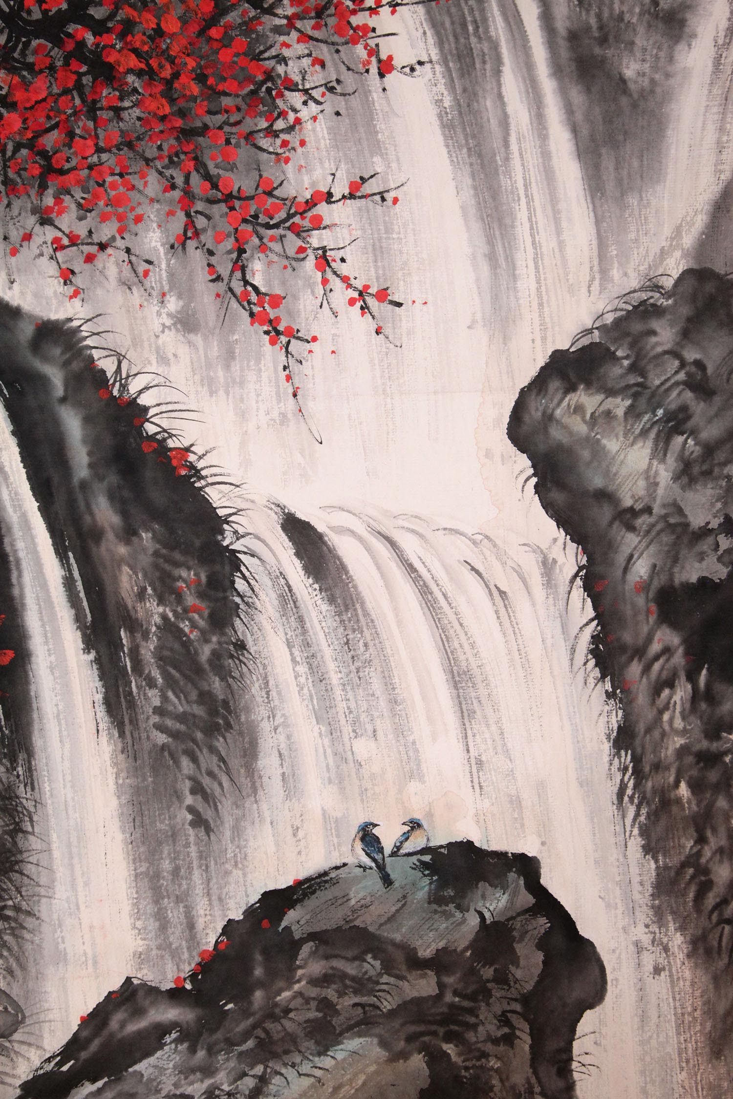 黎雄才款 《飞瀑图》