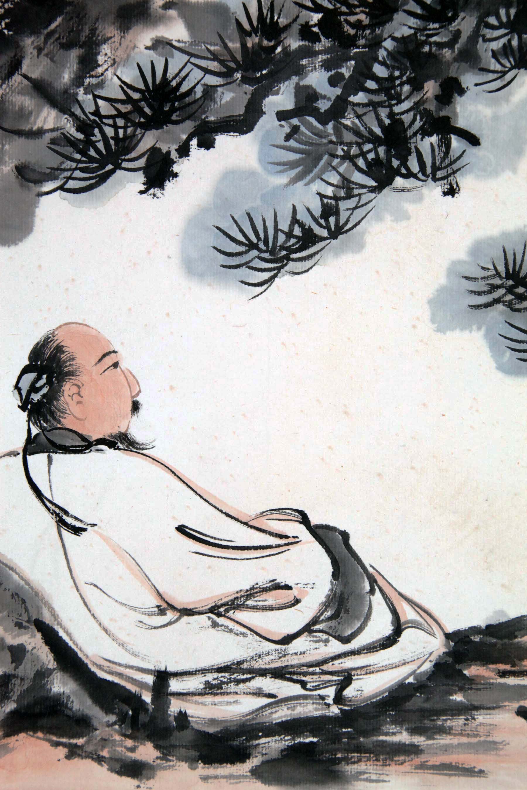 张大千《松下高士图》