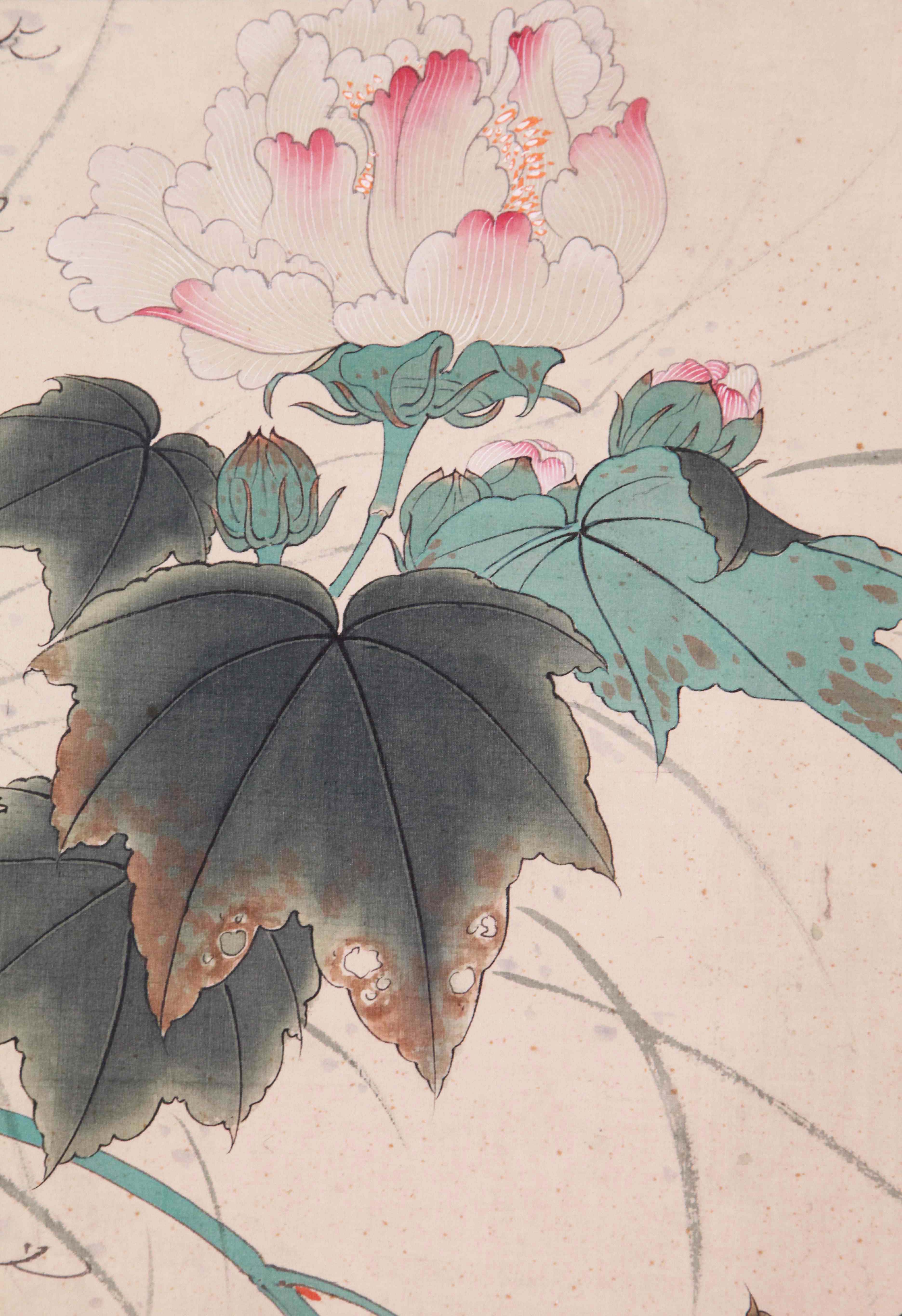 谢稚柳,陈佩秋合作《芙蓉小鸟》