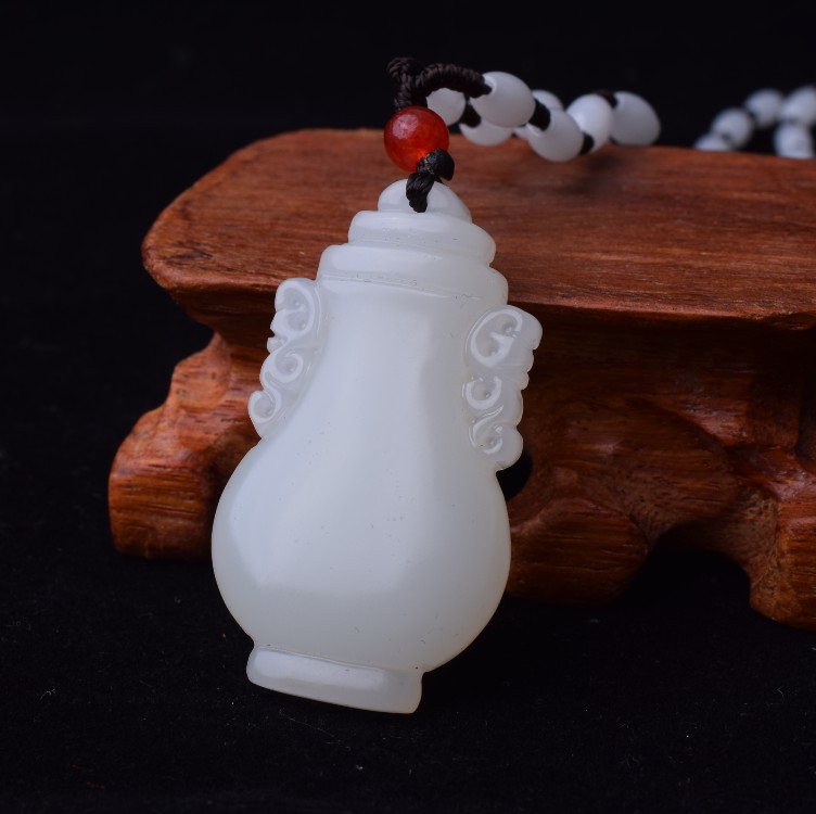 新疆和田玉花瓶吊坠白玉平平安安净瓶挂件男女款玉石平安花瓶玉坠