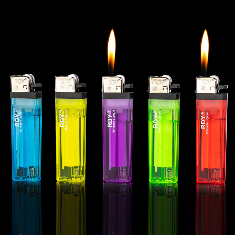 rdy老式滑轮经典款塑料明火火石打火机充气点烟个性男士怀旧火机