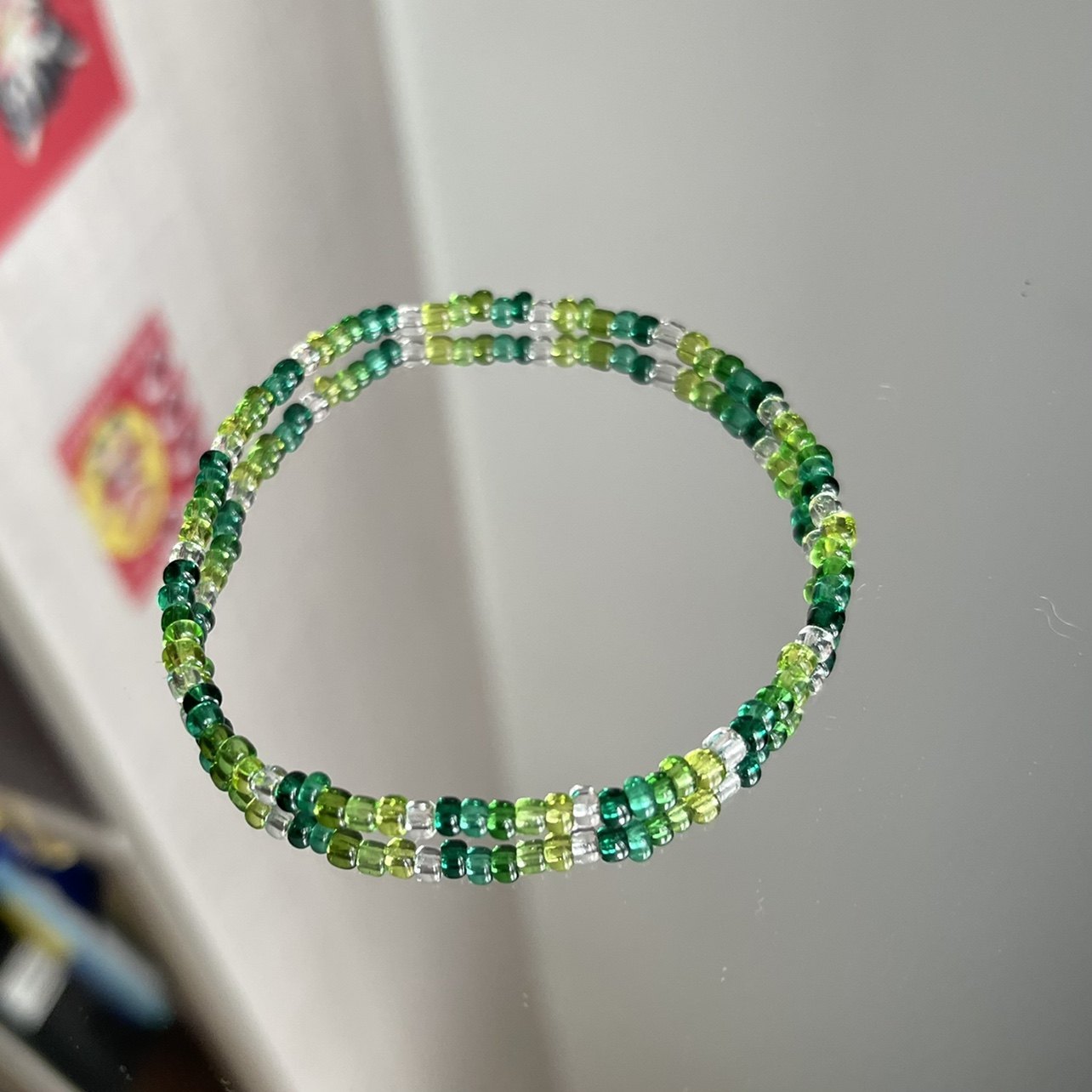 原创新款自定义其他全新千奇百怪现货设计小众渐变绿串珠手链in