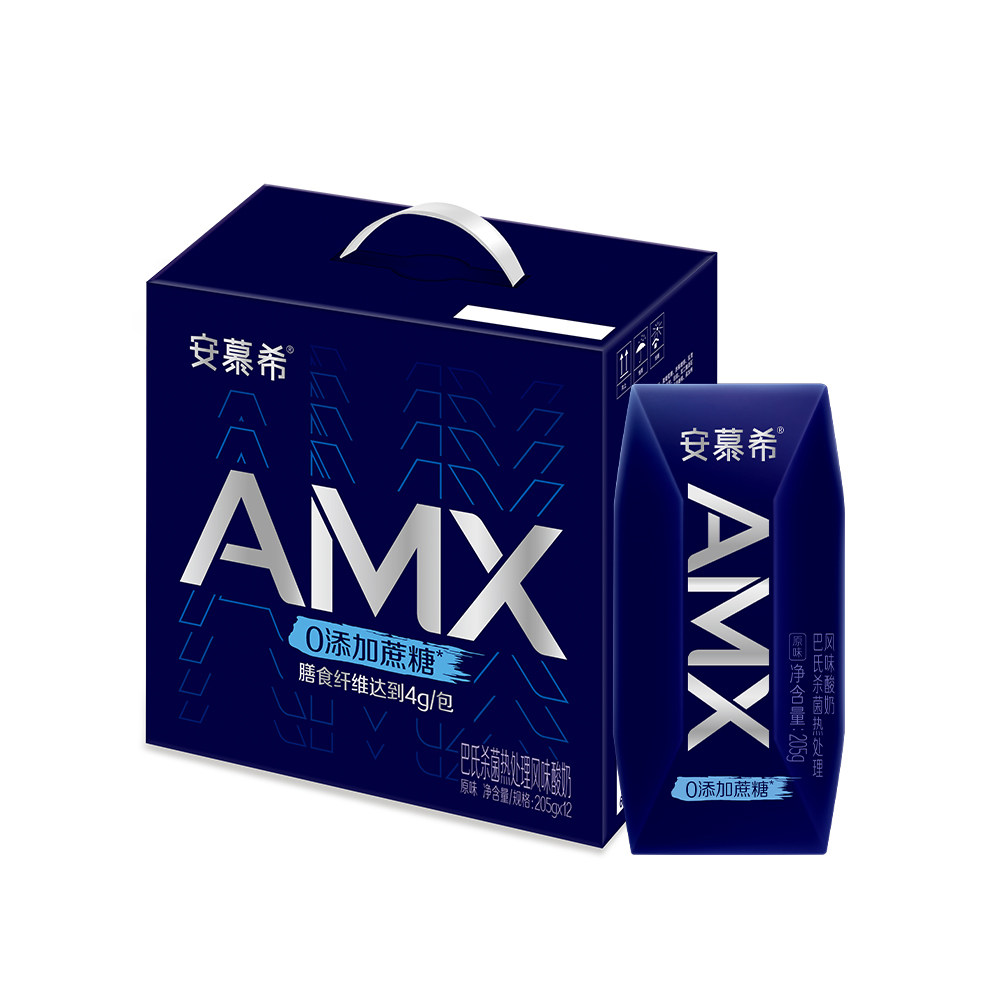 伊利安慕希amx小黑钻0蔗糖原味 205g*12/提