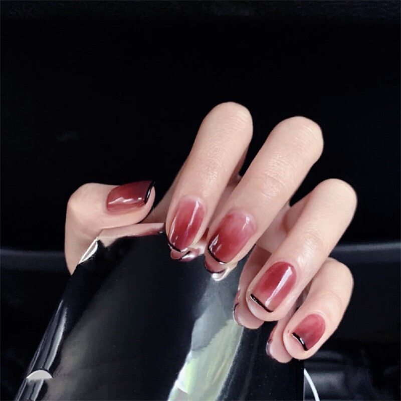 一折假指甲贴片 短款 法式美甲