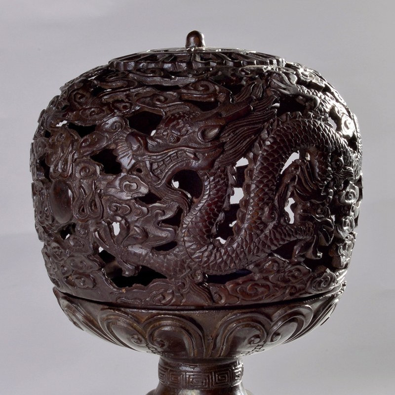 工美大师周长海 仿古铜器九龙熏