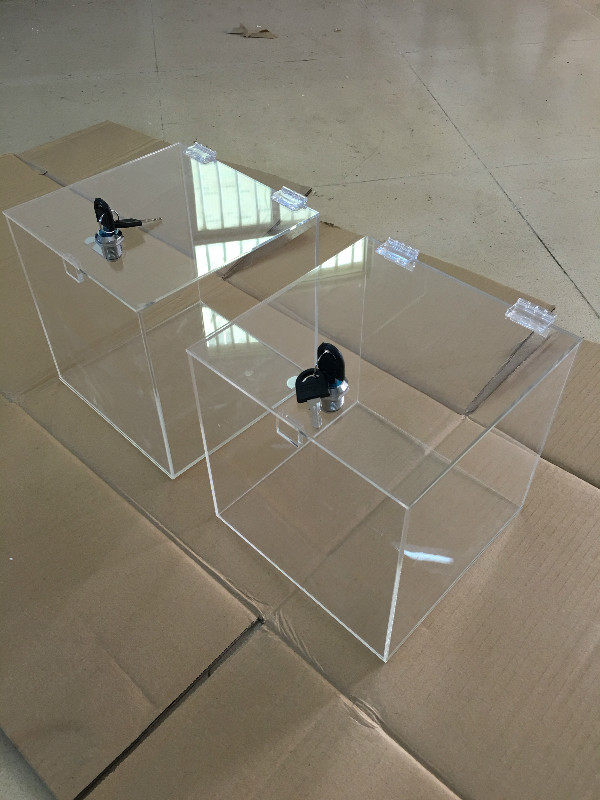 亚克力防尘罩定制_定制定做透明亚克力捐助箱有机玻璃箱带锁罩子捐款