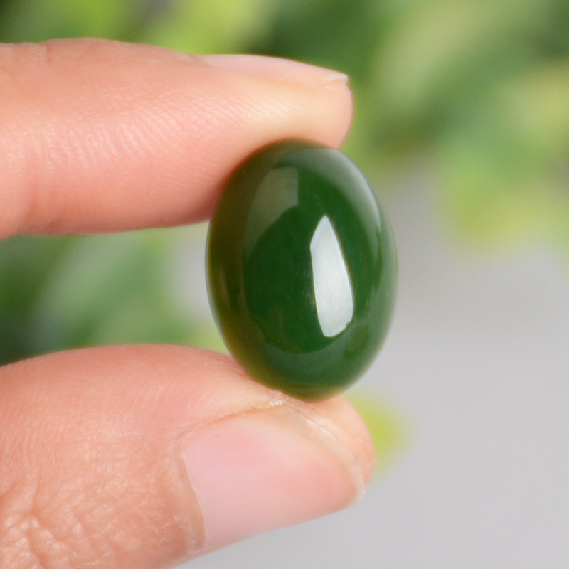 玉扳指 男士 男款_天然碧玉戒面 裸石椭圆 菠菜绿男女款戒指和田玉戒