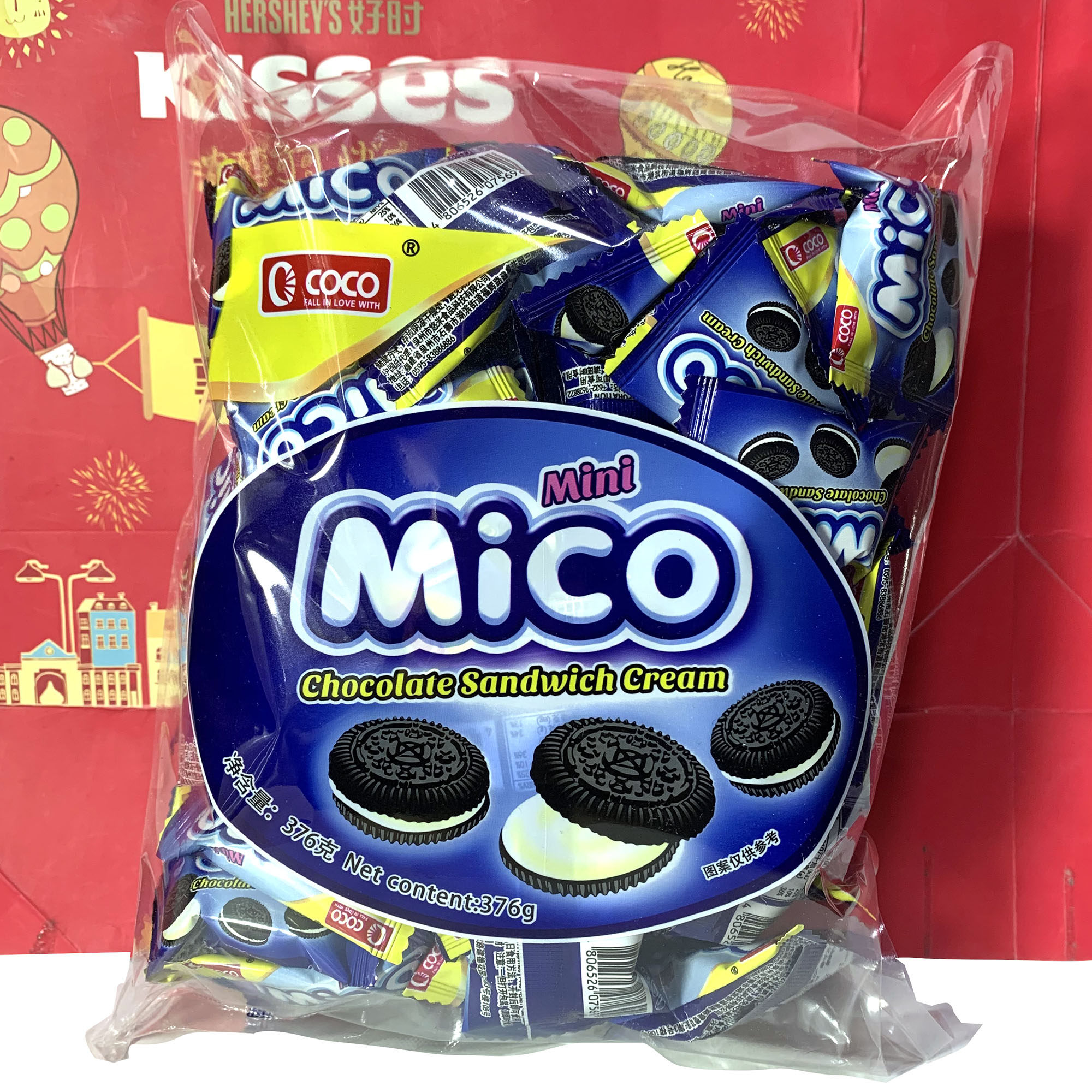 菲律宾mico迷你柠檬/奶油味夹心小黑饼干376克奥利奥夹心独立包装