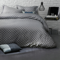 澳洲长绒棉印花纯棉四件套几何图案简约欧式床上用品全棉床单床笠